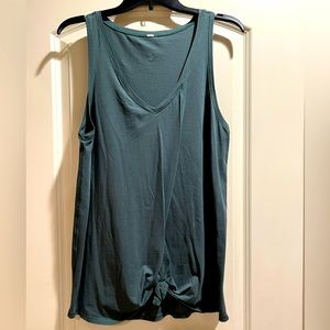 Lululemon Army Green Split Tie Front V Neck Yoga Tank